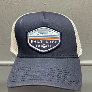 Salt Life Navy and White Trucker Hat